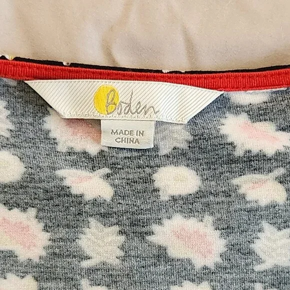 Boden Miriam Jersey Tunic Dress Midi Bell Sleeve Black Floral - Picture 8 of 10